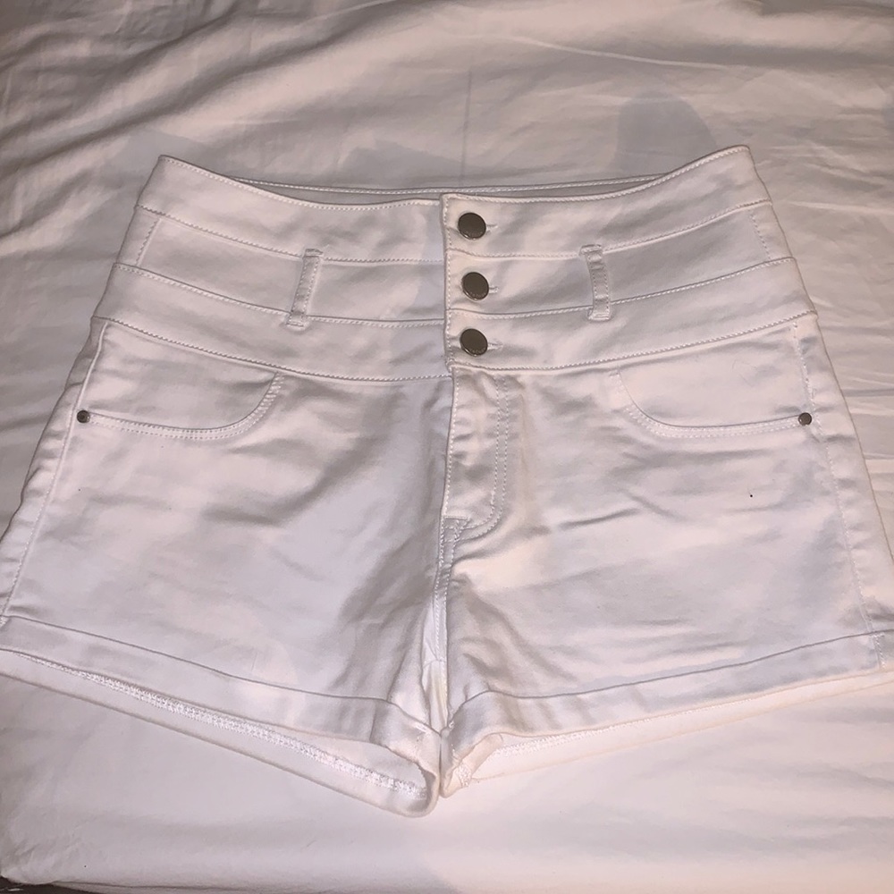 White Refugee Jean Shorts